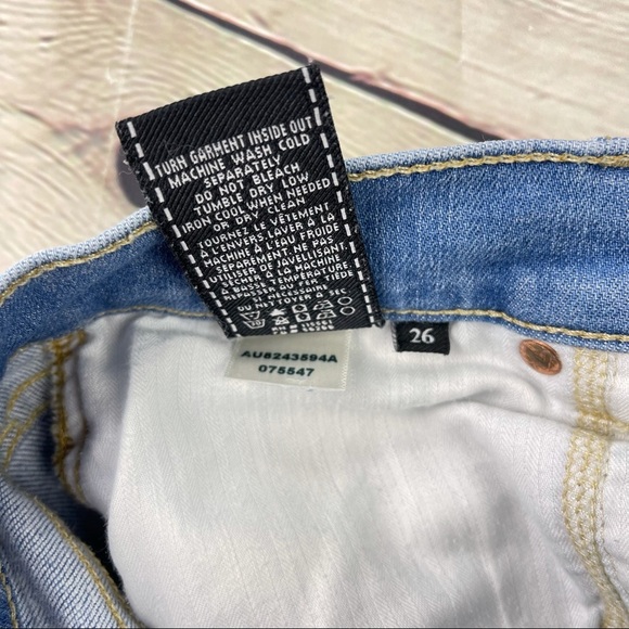 7 For All Mankind Women’s Roxanne Ankle Jeans raw hem light blue wash size 26 - Picture 8 of 11